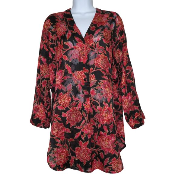 Vintage Victorias Secret Gold Label Sheer Brocade Floral Nightgown Size Small - Picture 5 of 12